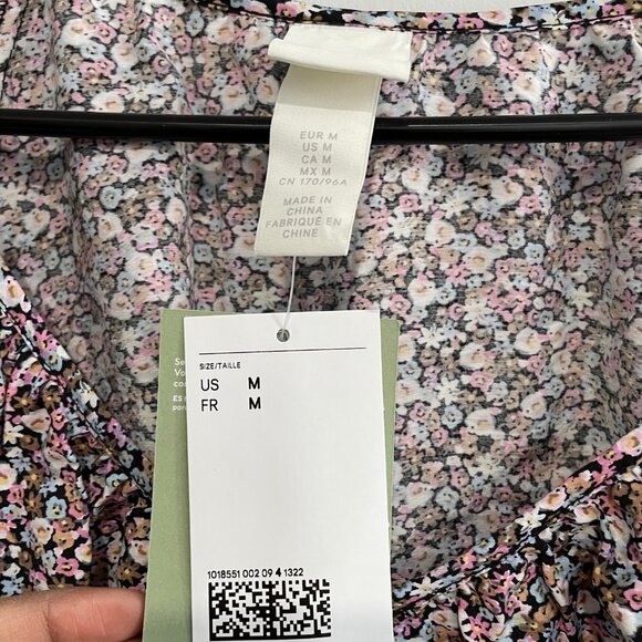 H&M Women's Floral Blouse Size M, BNWT - Picture 3 of 8